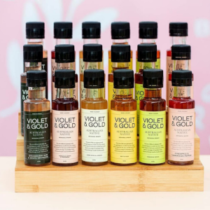 range of Australian botanical syrup mixers by Violet and Gold Sydney